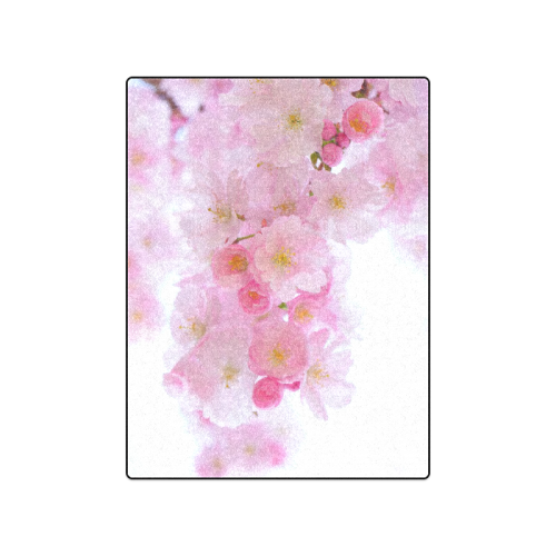 Beautiful Pink Japanese Cherry Tree Blossom Blanket 50"x60"