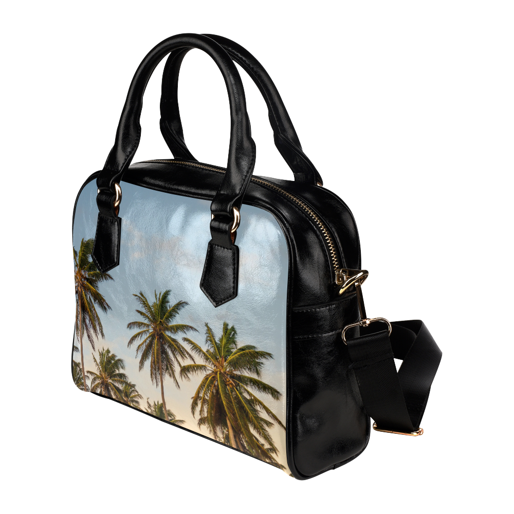 Chilling Tropical Palm Trees Blue Sky Scene Shoulder Handbag (Model 1634)
