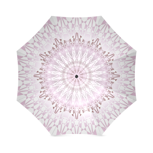 Pink White Mauve Mandala Geometric Foldable Umbrella (Model U01)