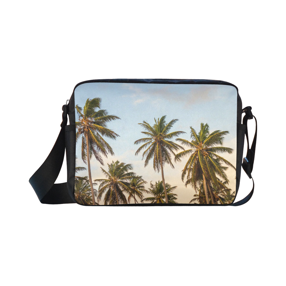 Chilling Tropical Palm Trees Blue Sky Scene Classic Cross-body Nylon Bags (Model 1632)
