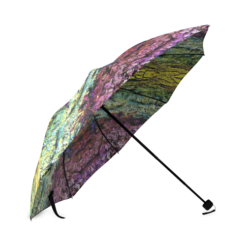 Abstract, Yellow Green, Purple, Foldable Umbrella (Model U01)