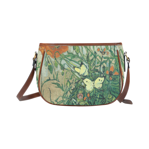 Van Gogh Poppies And Butterflies Saddle Bag/Large (Model 1649)
