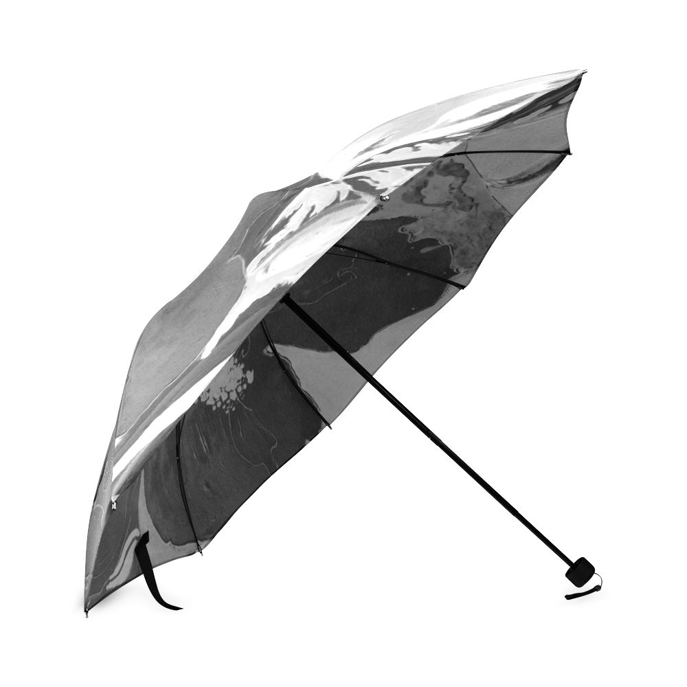 Birthday Yellow Rose grey Foldable Umbrella (Model U01)
