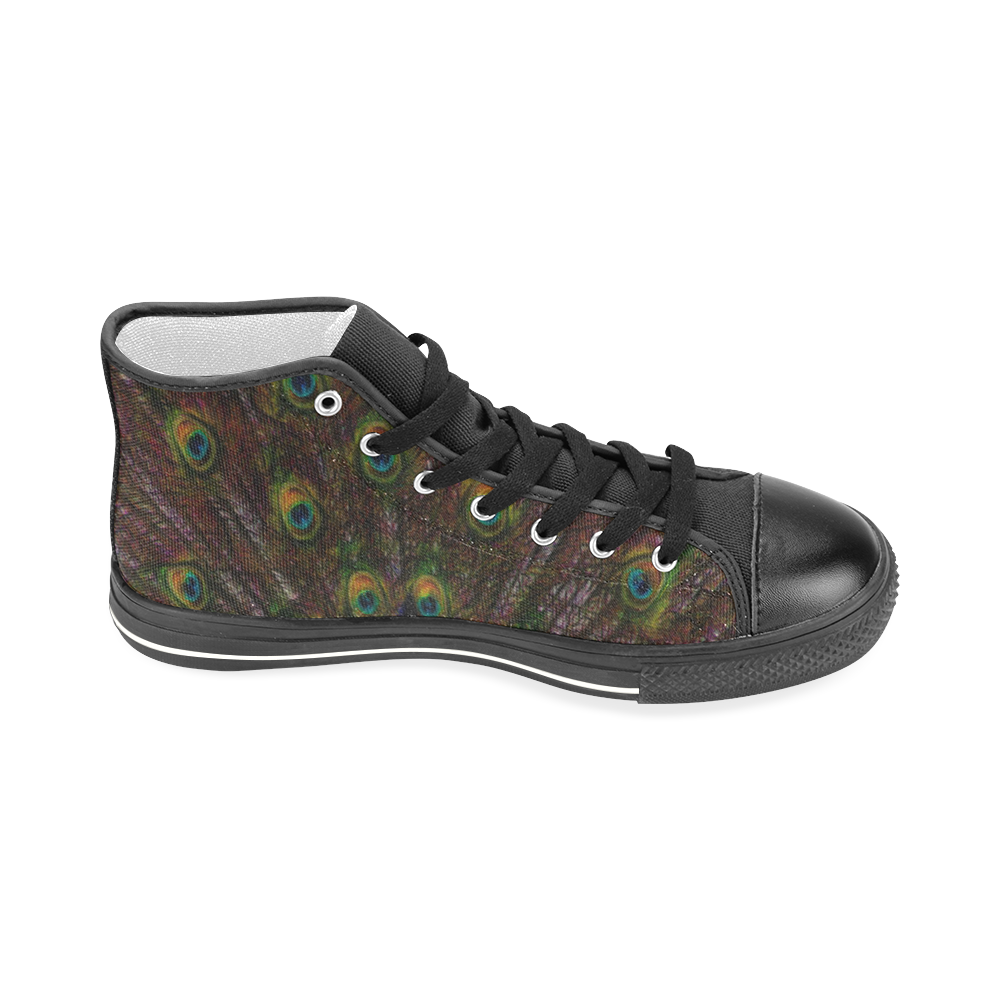 Awesome Peacock Men’s Classic High Top Canvas Shoes (Model 017)