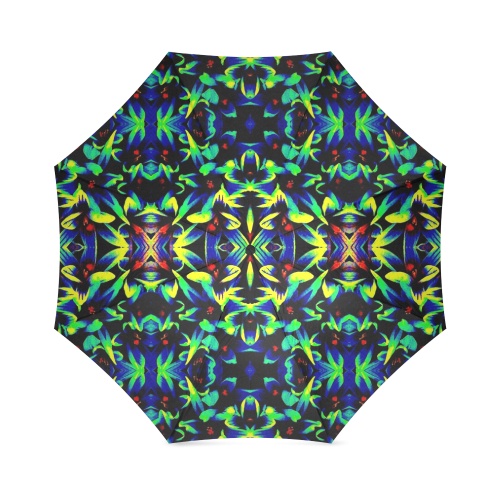 Cool Green Blue Yellow Design Foldable Umbrella (Model U01)