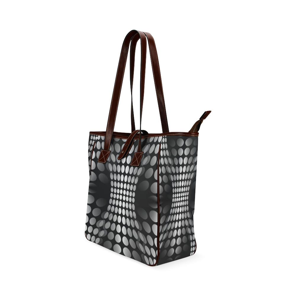 Abstract Dots HOURGLASS black grey white Classic Tote Bag (Model 1644)