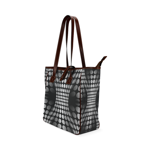 Abstract Dots HOURGLASS black grey white Classic Tote Bag (Model 1644)