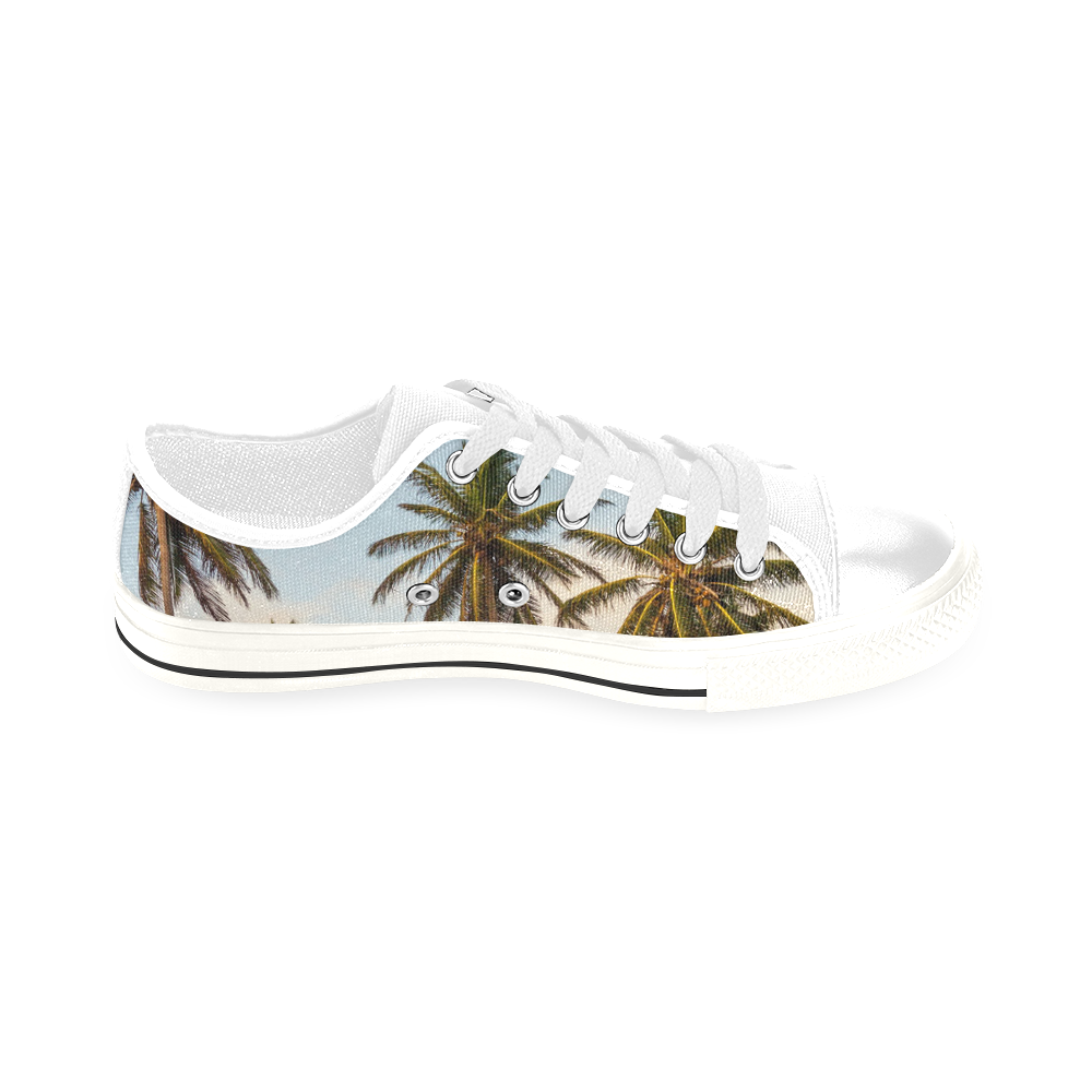 Chilling Tropical Palm Trees Blue Sky Scene Men's Classic Canvas Shoes/Large Size (Model 018)