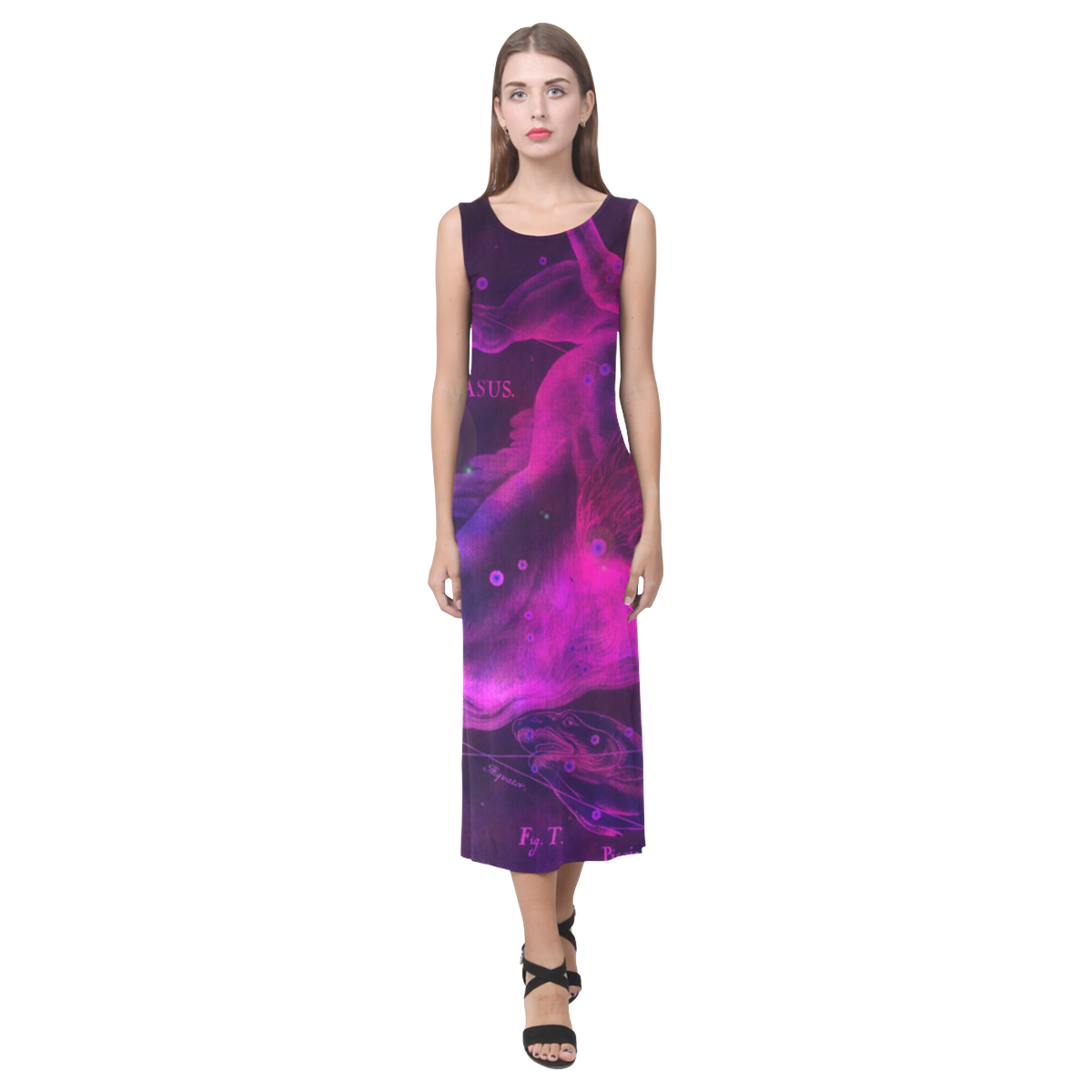 stars HEVELIUS PEGASUS Phaedra Sleeveless Open Fork Long Dress (Model D08)