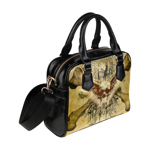 Amazing skull, wings and grunge Shoulder Handbag (Model 1634)