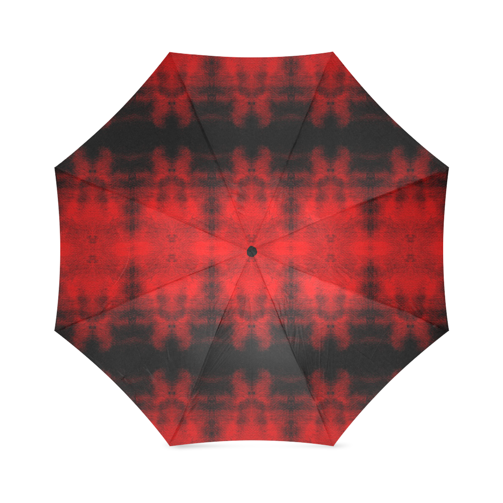 Red Black Gothic Pattern Foldable Umbrella (Model U01)