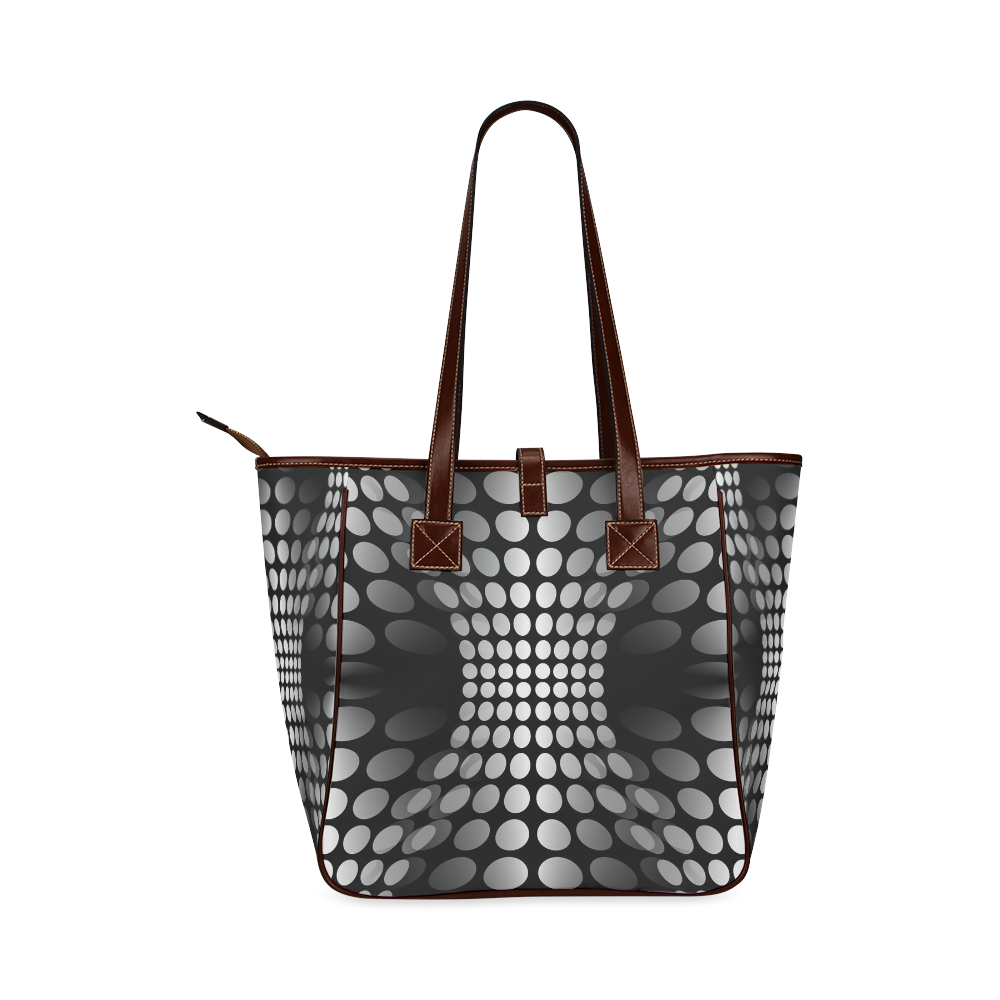 Abstract Dots HOURGLASS black grey white Classic Tote Bag (Model 1644)