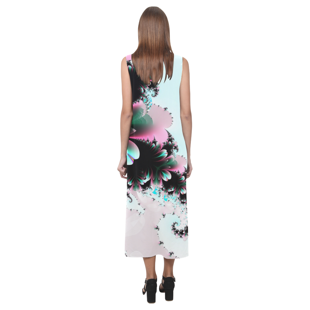 Moon Shadow Winter Camp Phaedra Sleeveless Open Fork Long Dress