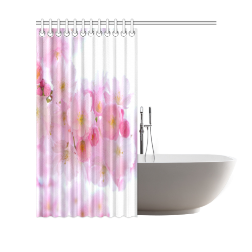 Beautiful Pink Japanese Cherry Tree Blossom Shower Curtain 69"x70"