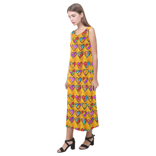 Many Popart Love by Nico Bielow Phaedra Sleeveless Open Fork Long Dress (Model D08)