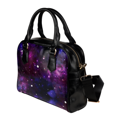 Midnight Blue Purple Galaxy Shoulder Handbag (Model 1634)
