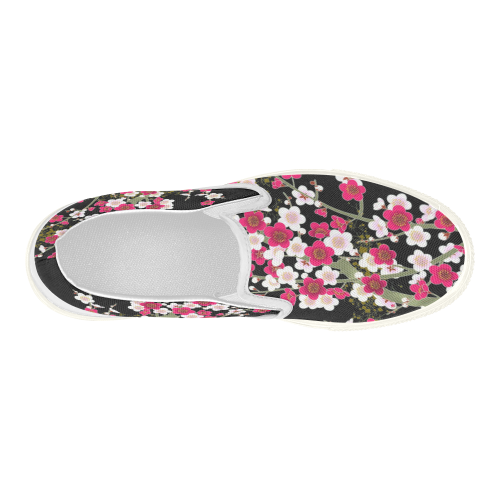 Pink Pineapple Print Women Canvas Slip On Shoes
