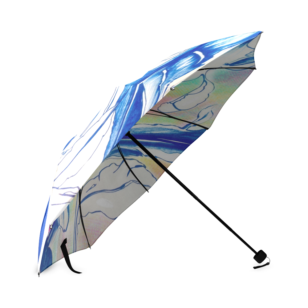 Blue Succulent Colorful Foldable Umbrella (Model U01)