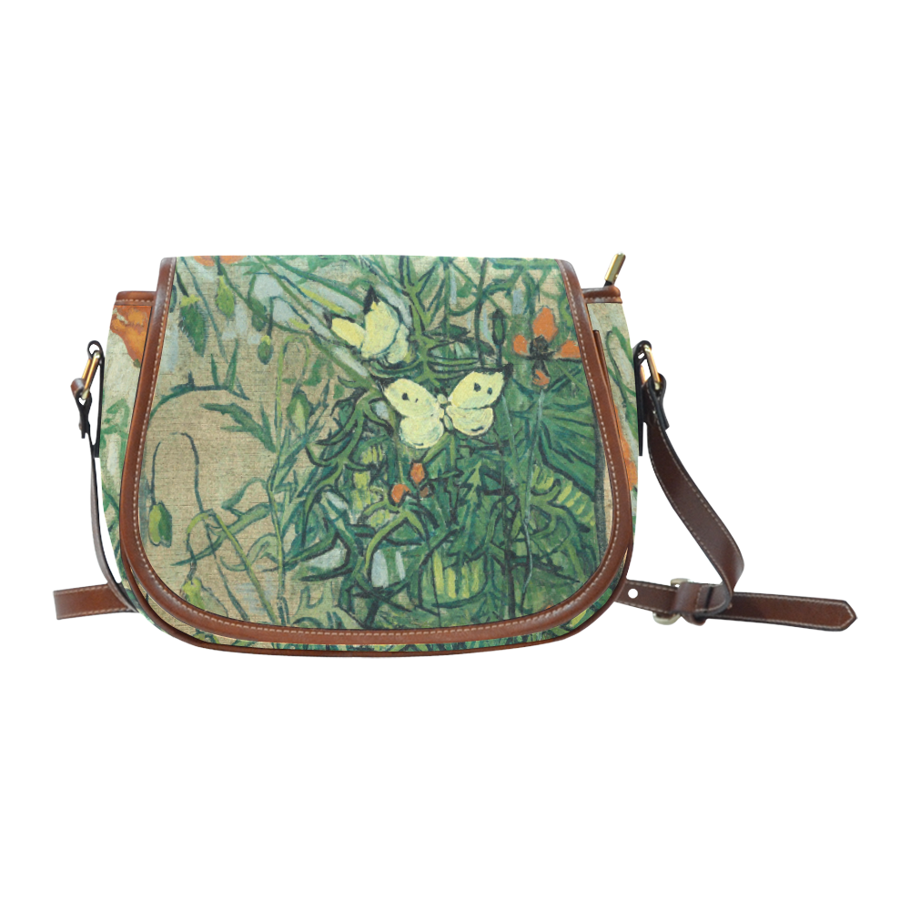 Van Gogh Poppies And Butterflies Saddle Bag/Large (Model 1649)