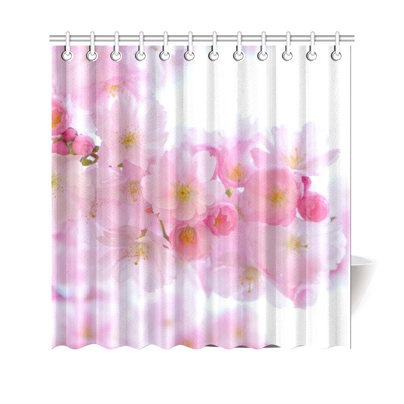 Beautiful Pink Japanese Cherry Tree Blossom Shower Curtain 69"x70"