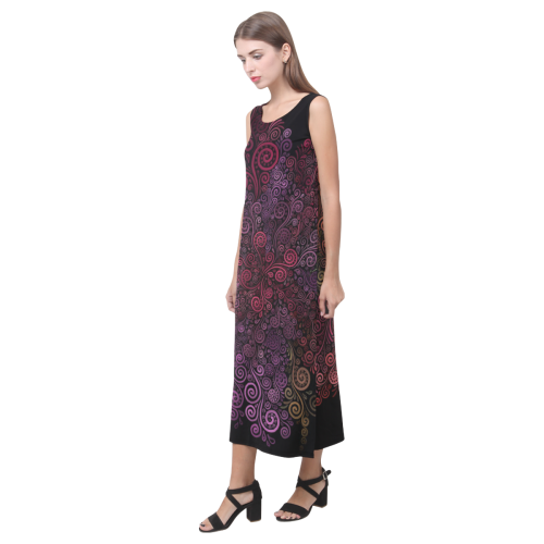 Psychedelic 3D Rose Phaedra Sleeveless Open Fork Long Dress (Model D08 ...