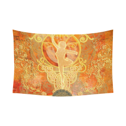 The ballet dancer  in yellow and red Cotton Linen Wall Tapestry 90"x 60"