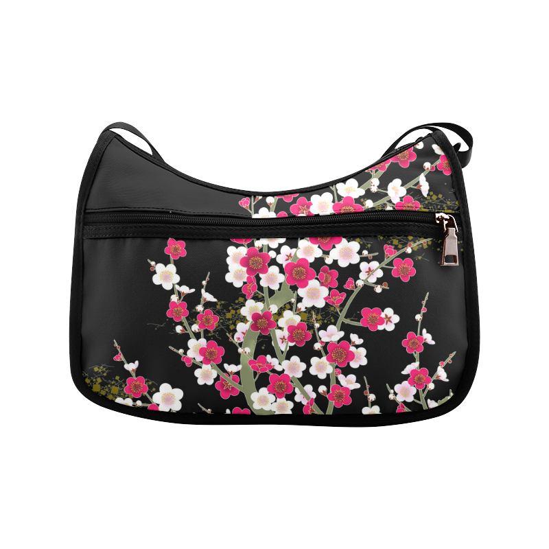 Pink White Sakura Floral Crossbody Bags (Model 1616)