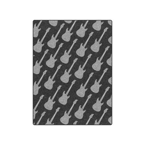 Black and White Guitars Pattern by ArtformDesigns Blanket 50"x60"