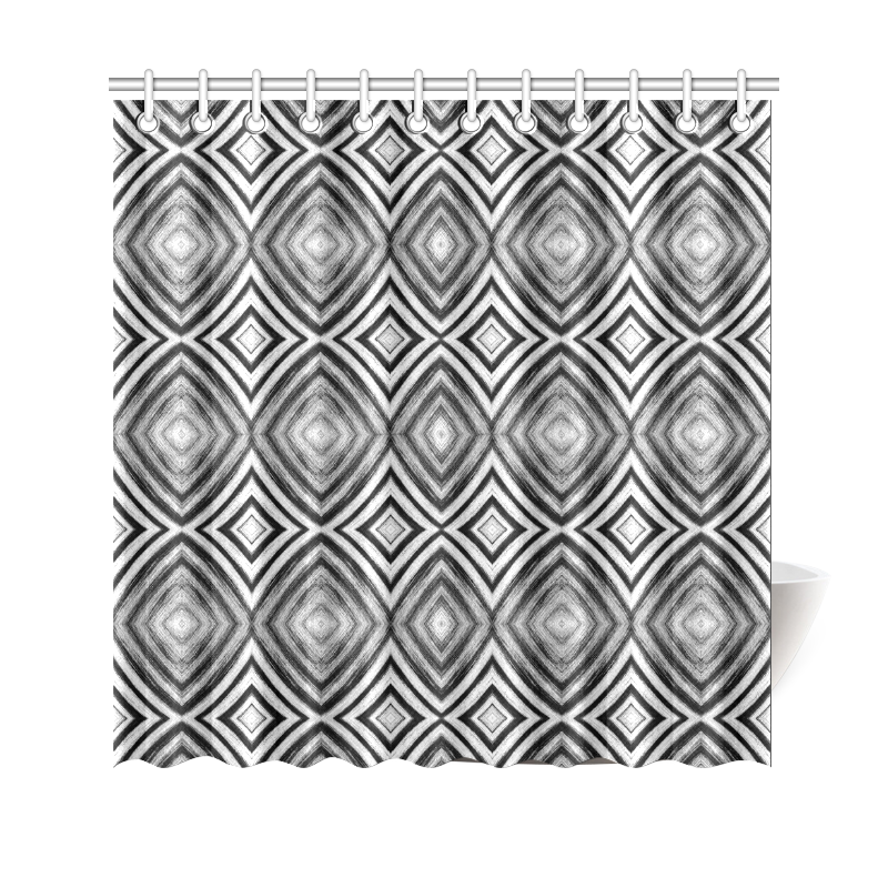 black and white diamond pattern Shower Curtain 69"x70"