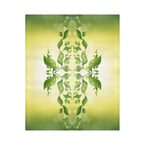 MAGIC LEAVES Kaleidoscope green yellow Duvet Cover 86"x70" ( All-over-print)
