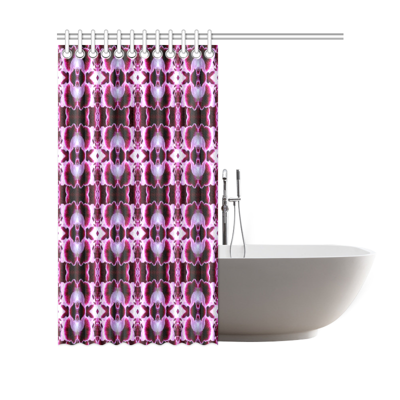 Purple White Flower Abstract Pattern Shower Curtain 69"x70"