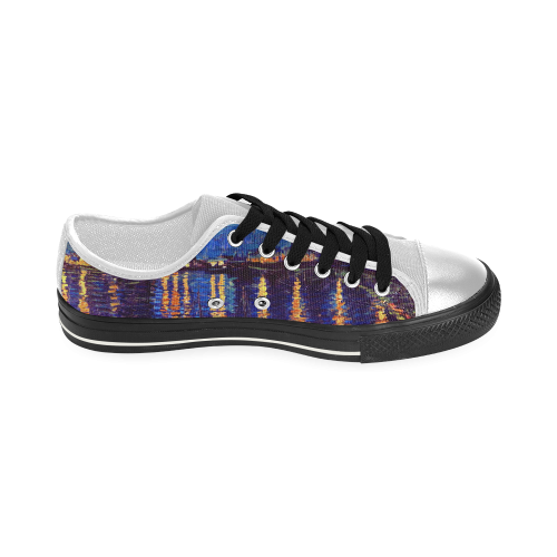 Van Gogh Starry Night Over Rhone Women's Classic Canvas Shoes (Model 018)