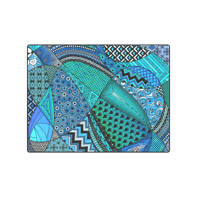 Blue Green Tangles by ArtformDesigns Blanket 50"x60"
