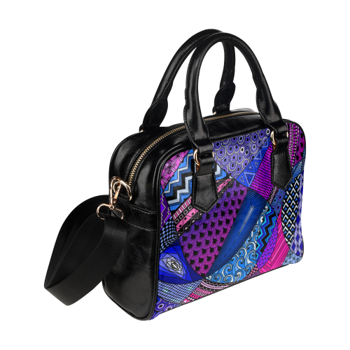 Pink Purple Blue Tangles by ArtformDesigns Shoulder Handbag (Model 1634)