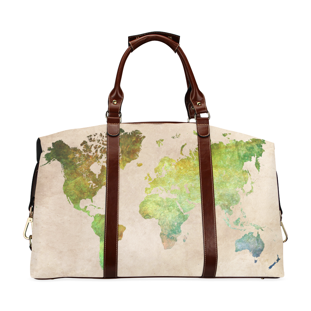 world map 32 Classic Travel Bag (Model 1643)