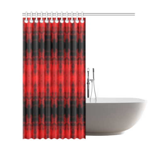 Red Black Gothic Pattern Shower Curtain 69"x72"