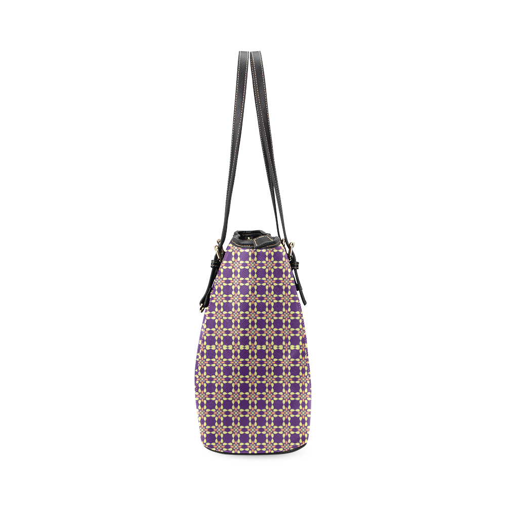 Purple Leather Tote Bag/Small (Model 1640)