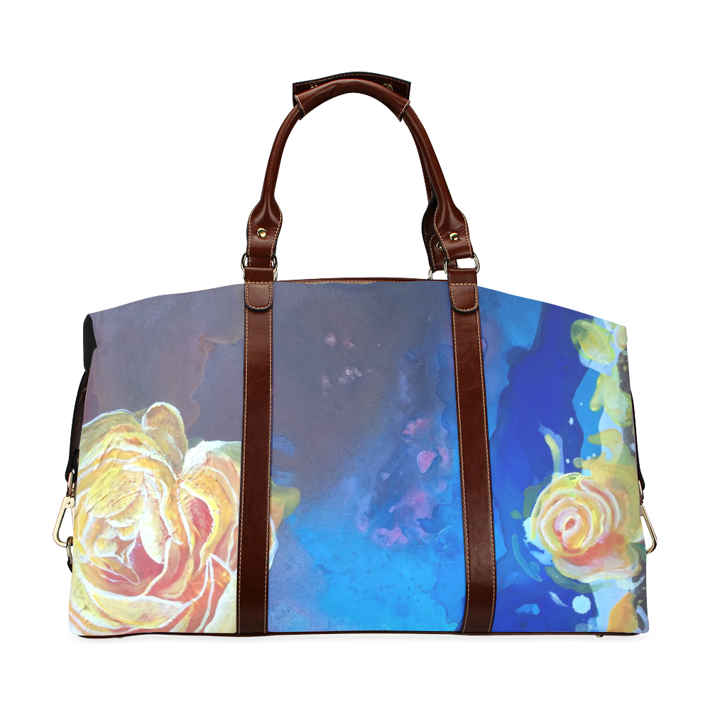 Mad Lucy's Golden Roses Classic Travel Bag (Model 1643)