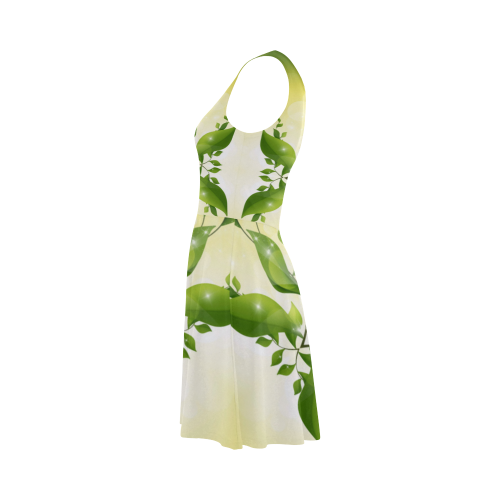 MAGIC LEAVES Kaleidoscope green yellow Atalanta Sundress (Model D04)