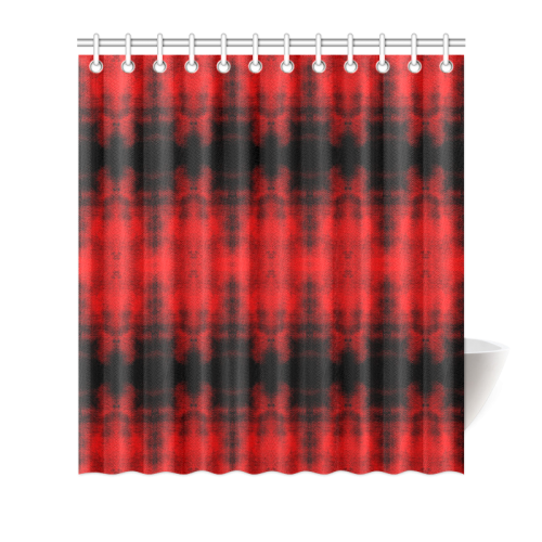 Red Black Gothic Pattern Shower Curtain 66"x72"