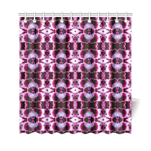 Purple White Flower Abstract Pattern Shower Curtain 69"x72"