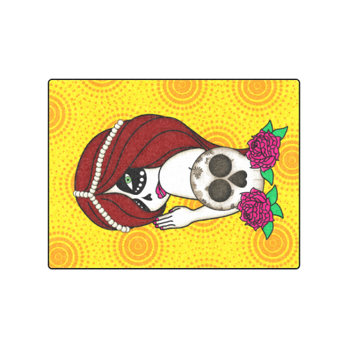 Sugar Skull Girl by ArtformDesigns Blanket 50"x60"