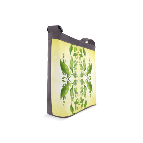 MAGIC LEAVES Kaleidoscope green yellow Crossbody Bags (Model 1613)