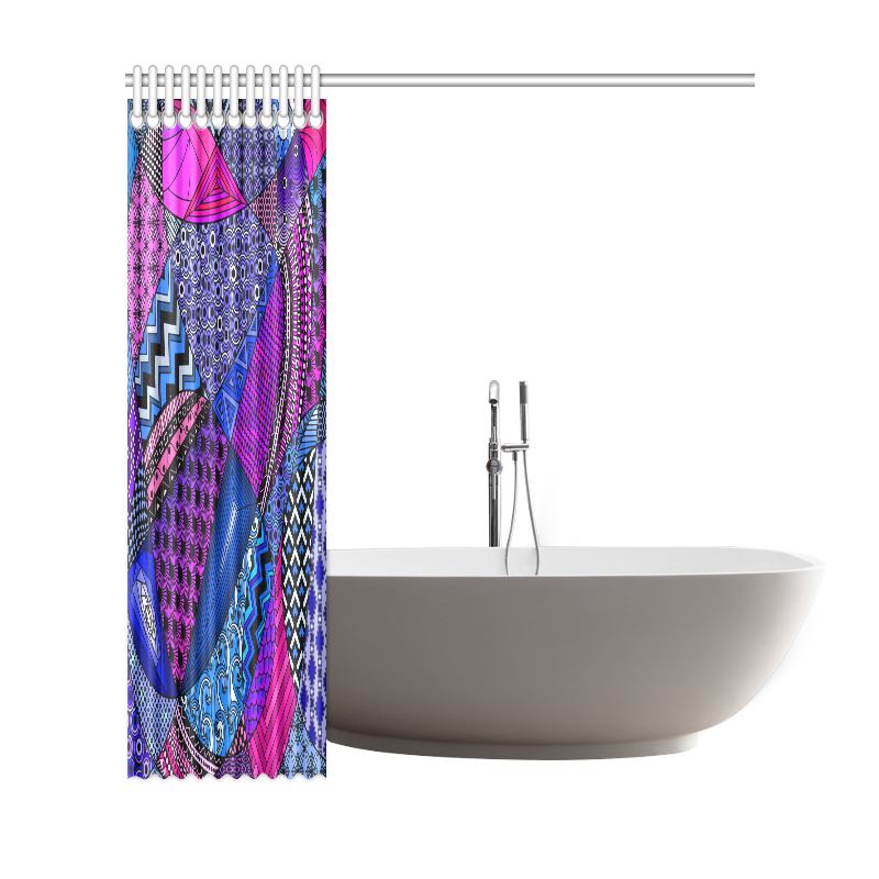Pink Purple Blue Tangles by ArtformDesigns Shower Curtain 69"x72"