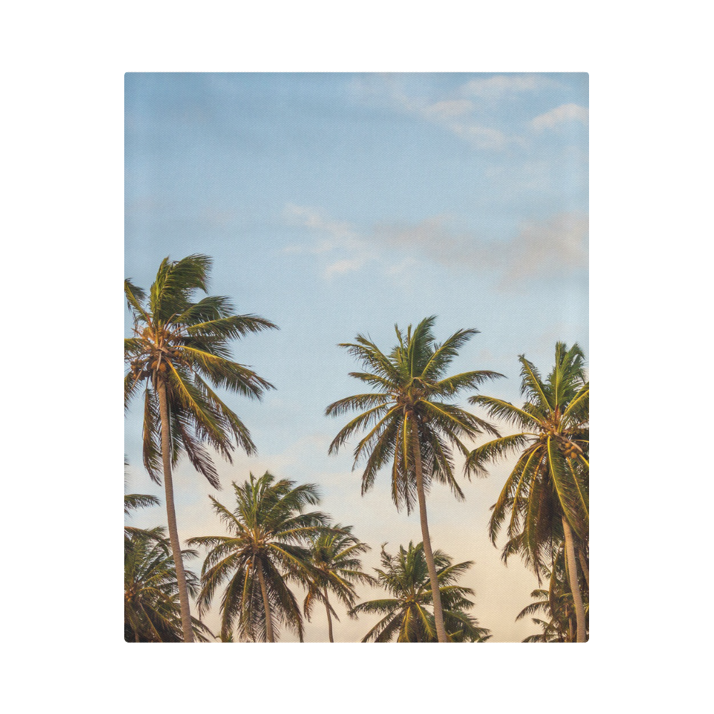 Chilling Tropical Palm Trees Blue Sky Scene Duvet Cover 86"x70" ( All-over-print)