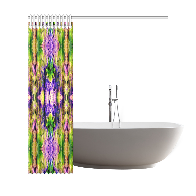 Green,Purple Yellow ,Goa Pattern Shower Curtain 69"x72"