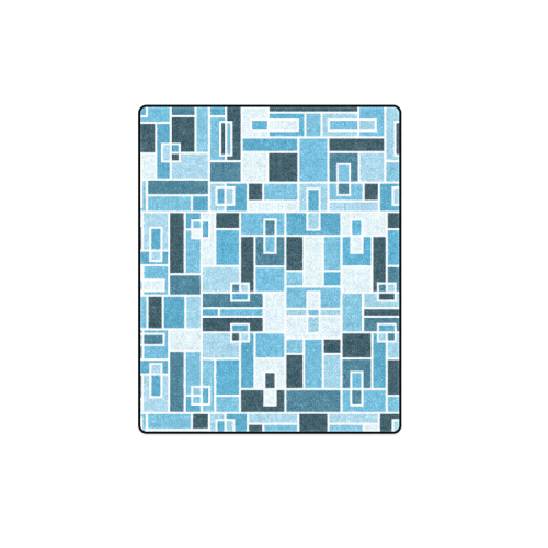 Blue Geometric Blocks by ArtformDesigns Blanket 40"x50"