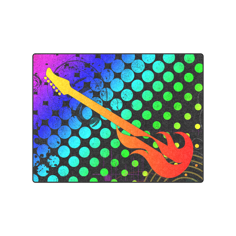 Fire Guitar Pop Art by ArtformDesigns Blanket 50"x60"