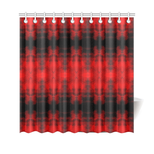 Red Black Gothic Pattern Shower Curtain 69"x70"
