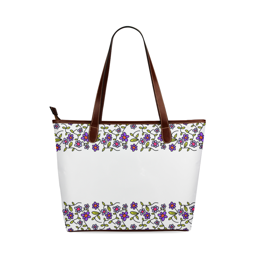 Floral Shoulder Tote Bag (Model 1646)